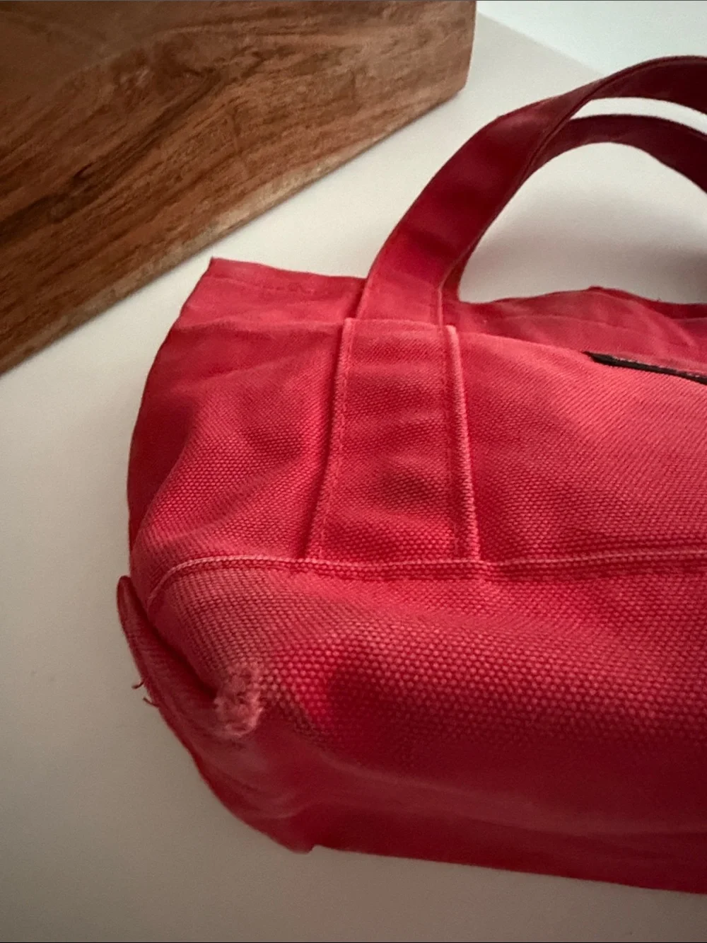 Marimekko Red Canvas Vintage Mini Tote AS IS
